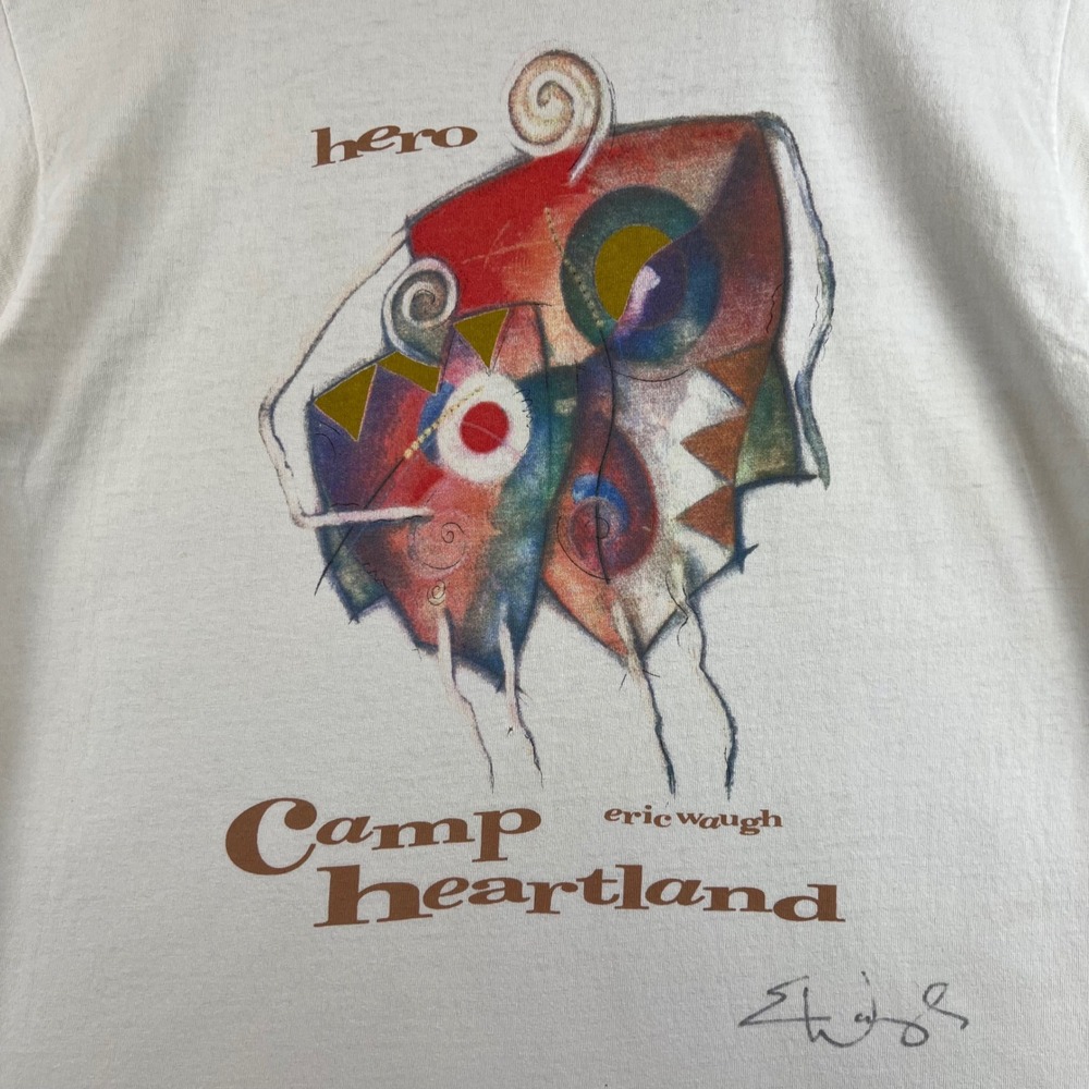 Vintage Eric Waugh Camp Heartland Art T-Shirt White Mens L USA signed - Picture 3 of 9